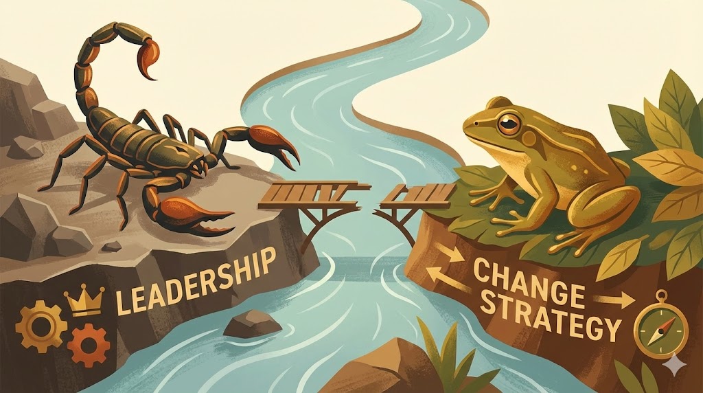 El Escorpión la Rana y la Estrategia del Cambio: Guía para Líderes /images/liderazgo/liderazgo-1.png